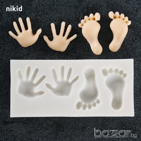 Ръчички крачета ръце крака ръка крак силиконов молд форма за фондан украса торта декорация мъфини