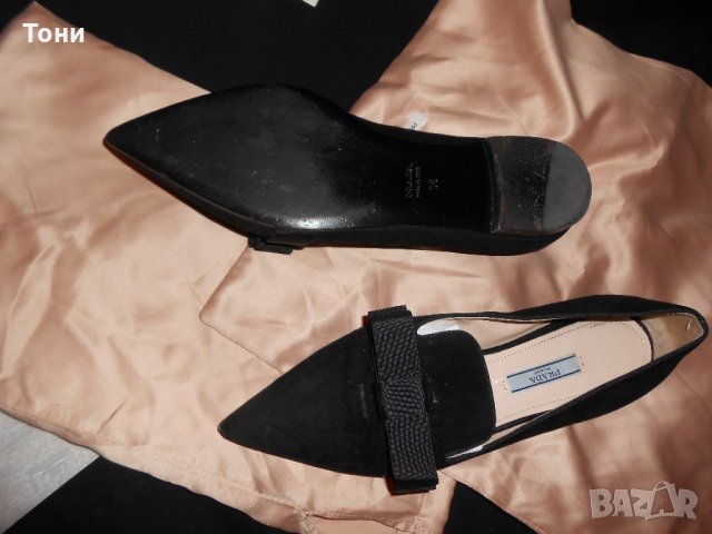 Дамски елегантни оригинални  обувки Prada Women's Black Loafer 100 % кожа , снимка 3 - Дамски обувки на ток - 18714675