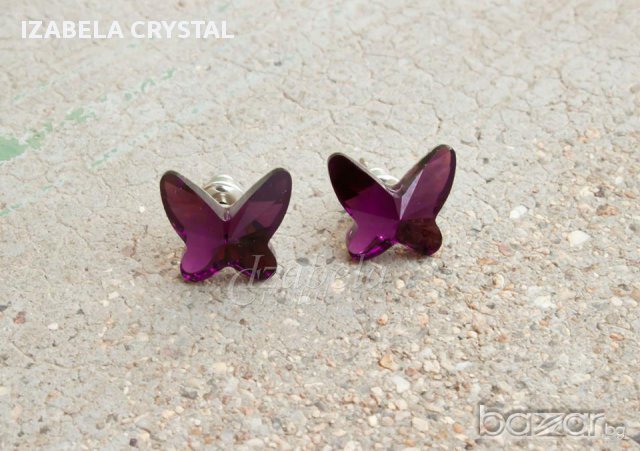  Сваровски Обеци "butterfly Lux" Swarovski, снимка 3 - Обеци - 10066953