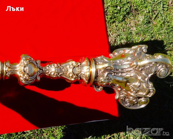 Величествен бронзов свещник 6 кг., барок., снимка 9 - Антикварни и старинни предмети - 16706132