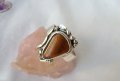 Старинен Сребърен Пръстен с Тигрово Око, снимка 2