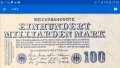 WW2 GERMANY 100 MILLIARDEN MARK REICHSBANKNOTE 1923, снимка 1