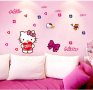 Коте Кити Hello Kitty стикер лепенка за стена или гардероб детска самозалепващ 