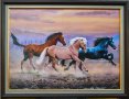 ”Препускащи коне”, картина, снимка 1 - Картини - 24711732