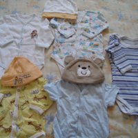 лот бебешки  бодита  - 5 бр., с 3 бр. шапчици към тях, снимка 1 - Комплекти за бебе - 19164730