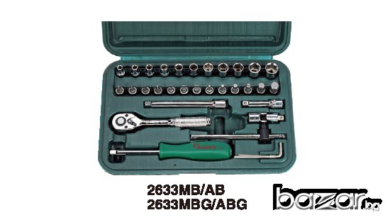 Гедоре 1/4" к-т 33 бр./4-12/мм.хром ванадий, снимка 1
