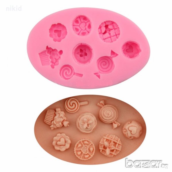 Лакомства бонбони близалки мъфини силиконов молд форма декорация фондан торта сладки и др, снимка 1