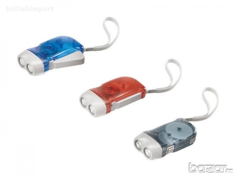 Фенерчета с динамо и батерии в 3 цвята, снимка 1