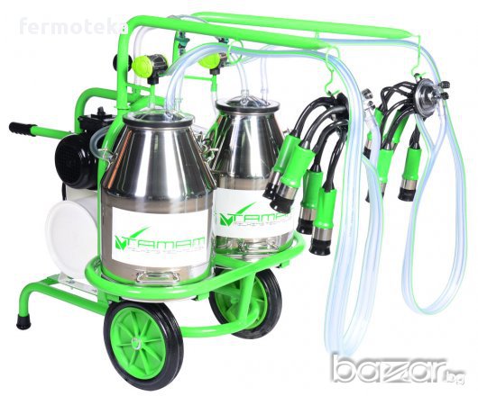 Доилен агрегат за 2 крави с 2 х 30 л. неръждаеми гюмове, снимка 1