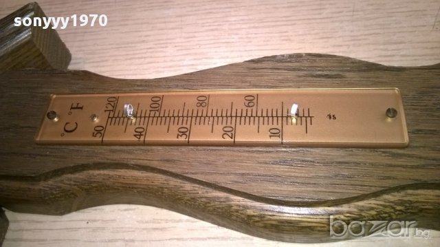 Ретро барометър-40/12см-дърво и месинг-внос швеицария, снимка 15 - Антикварни и старинни предмети - 16404019