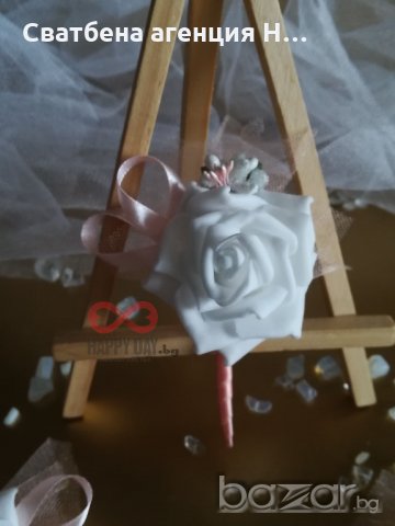 Сватбена бутониера за ревер Мария, снимка 3 - Сватбени аксесоари - 21060583