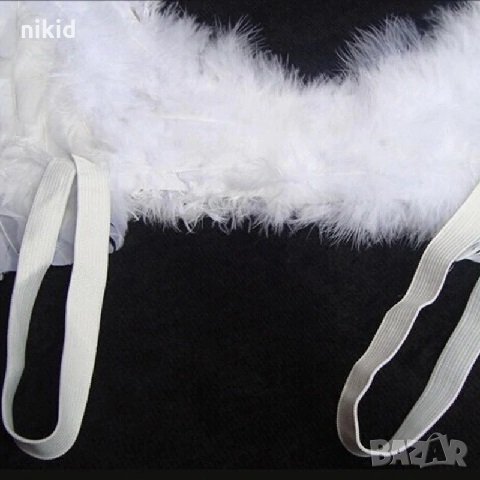 детски дамски бели крила от пера аксесоар към костюм ангел Хелоуин и др, снимка 6 - Други - 25507975