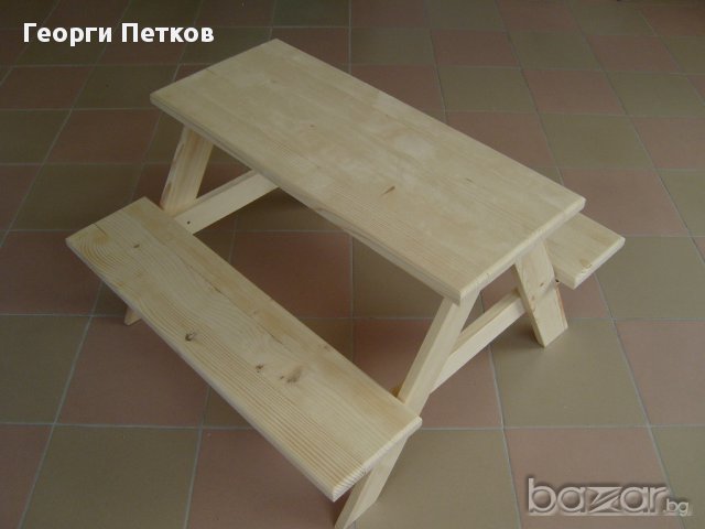 Учебна Масичка с пейки., снимка 4 - Мебели за детската стая - 15223330