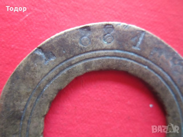 Османска бронзова геглилка грам тугра кантар 5, снимка 2 - Колекции - 25431078