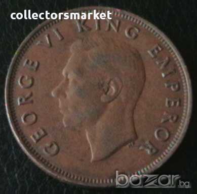 1 пени 1945, Нова Зеландия, снимка 2 - Нумизматика и бонистика - 12876714