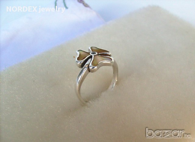 Нежен сребърен дамски пръстен със седеф, снимка 8 - Пръстени - 13569738