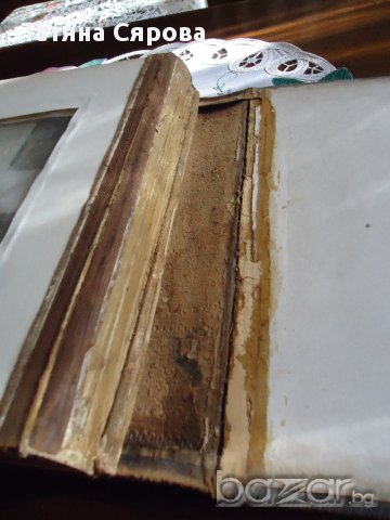 Старинен албум за снимки с кожени корици , снимка 2 - Антикварни и старинни предмети - 12306807