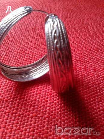 Старинни масивни сребърни обеци ръчно изработени , снимка 3 - Обеци - 17909306