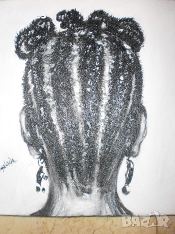 Класическа африканска прическа-картини с маслени бои-серия, снимка 9 - Картини - 23436633