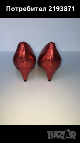 Кожени с ефект блясък червени обувки Jeffrey Campbell номер 39, снимка 5 - Дамски обувки на ток - 24329233