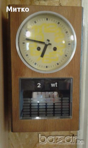 Часовник механичен стенен с дата и ден- колекционерски., снимка 1 - Антикварни и старинни предмети - 18163286