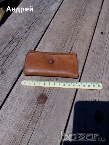 Старинно кожено портмоне, снимка 2 - Антикварни и старинни предмети - 18935916