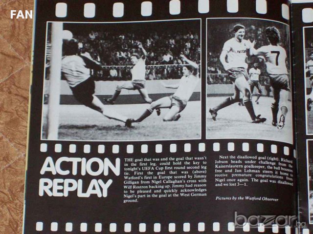 Уотфорд - Кайзерслаутерн оригинална футболна програма Купа на УЕФА 1983 г., снимка 2 - Други ценни предмети - 12176030