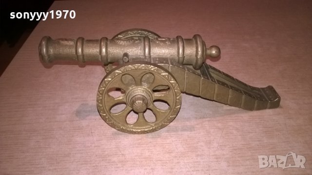 оръдие-масивно-мед/месинг-23х9х9см-внос швеицария, снимка 2 - Колекции - 23743893