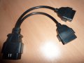 Кабел разклонител OBD2 16pin 1 Male to 2 Female, за ELM327, Autocom, Delphi и др., снимка 2