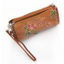 Цветно портмоне с удобна дръжка за китката - цветя и палмички, снимка 2
