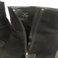маркови кожени ботуши ZARA Trafaluc Black Suede Boots, снимка 6 - Дамски ботуши - 23800362