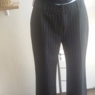 Дамски панталон черен на бяло райе сузи висока талия +, снимка 1 - Панталони - 15325957