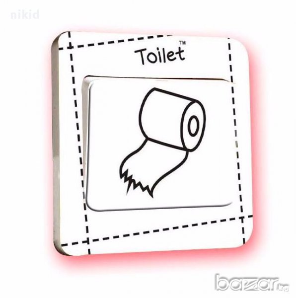 тоалетна хартия wc стикер за контакт ключ на лампа копчето, снимка 1
