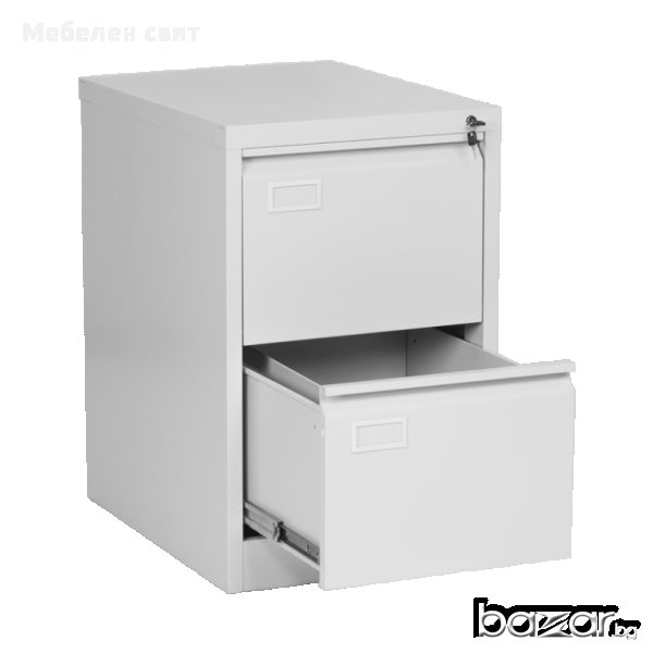 Метален шкаф за документи кардекс с две чекмеджета 72/46/72см, снимка 1