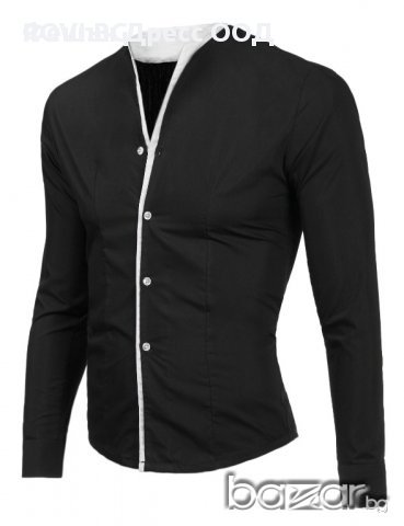 Мъжка риза без яка, снимка 1