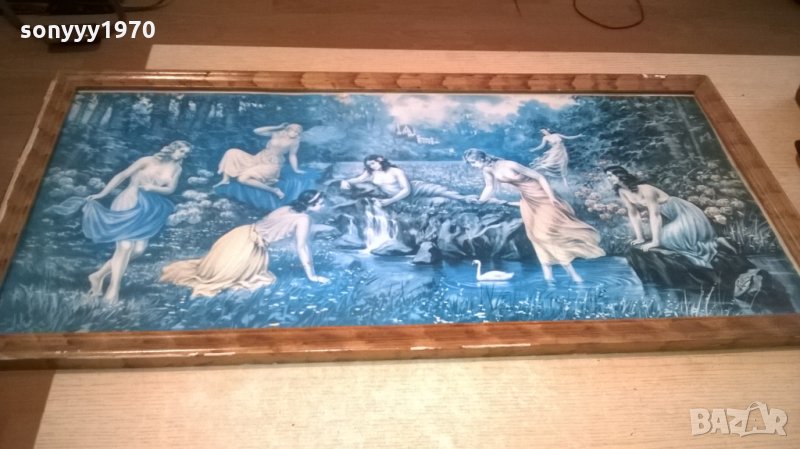 картина за стена-стъкло и дървена рамка-82х40см, снимка 1