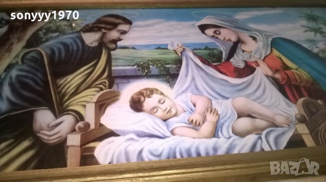 красива картина в златна рамка с стъкло-внос франция, снимка 2 - Колекции - 25386482