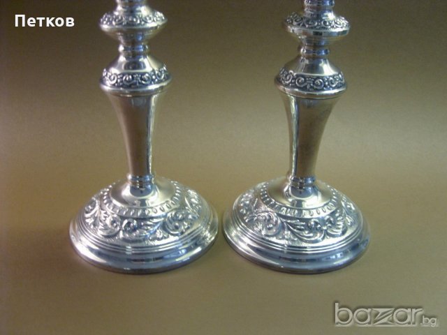 Сребърен масивен свещник. , снимка 2 - Антикварни и старинни предмети - 19691498