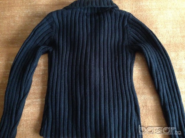 Елегантна черна жилетка с поло "Вивиан", снимка 4 - Блузи с дълъг ръкав и пуловери - 9543478