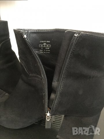 маркови кожени ботуши ZARA Trafaluc Black Suede Boots, снимка 6 - Дамски ботуши - 23800362