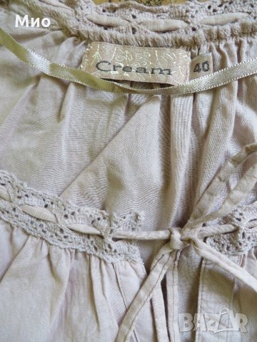 Cream, памучна бродирана блуза, 40, пепел от рози, снимка 5 - Ризи - 21513467