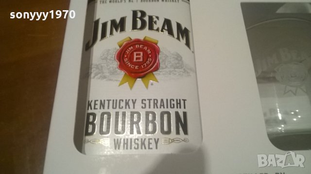 поръчани-стъкло-само стъкло-jim beam-празна бутилка и 2 чаши за колекция, снимка 5 - Колекции - 23803784