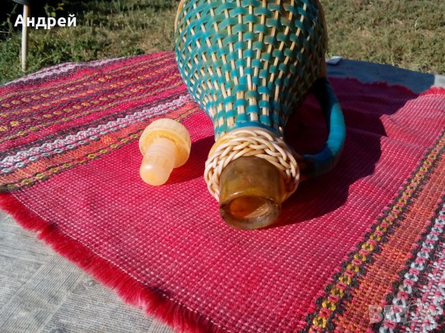 Старо плетено шише,дамаджана, снимка 7 - Антикварни и старинни предмети - 22892506