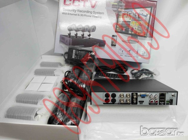 Пакет - видео охранителна система - 4 канален D1 Dvr  + 4 камери
