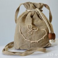 Ленена чантичка торбичка ръчна изработка , снимка 2 - Чанти - 21955206