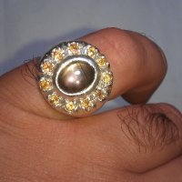 Сребърен пръстен със сапфири, снимка 2 - Пръстени - 19244174