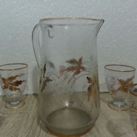 Ретро стъклени  чаши и кана , снимка 13 - Антикварни и старинни предмети - 22743899