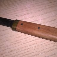 Ретро нож за колекция-11см-дърво/месинг-внос швеицария, снимка 2 - Антикварни и старинни предмети - 17374389