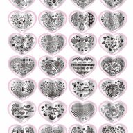 сърце Шаблон за щампа печати за нокти плочка различни + подарък, снимка 1 - Продукти за маникюр - 14837549