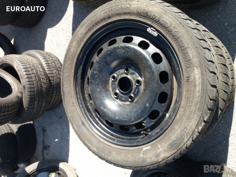 4бр зимни гуми с стоманени джанти за сеат, шкода, фолксваген 16", снимка 1